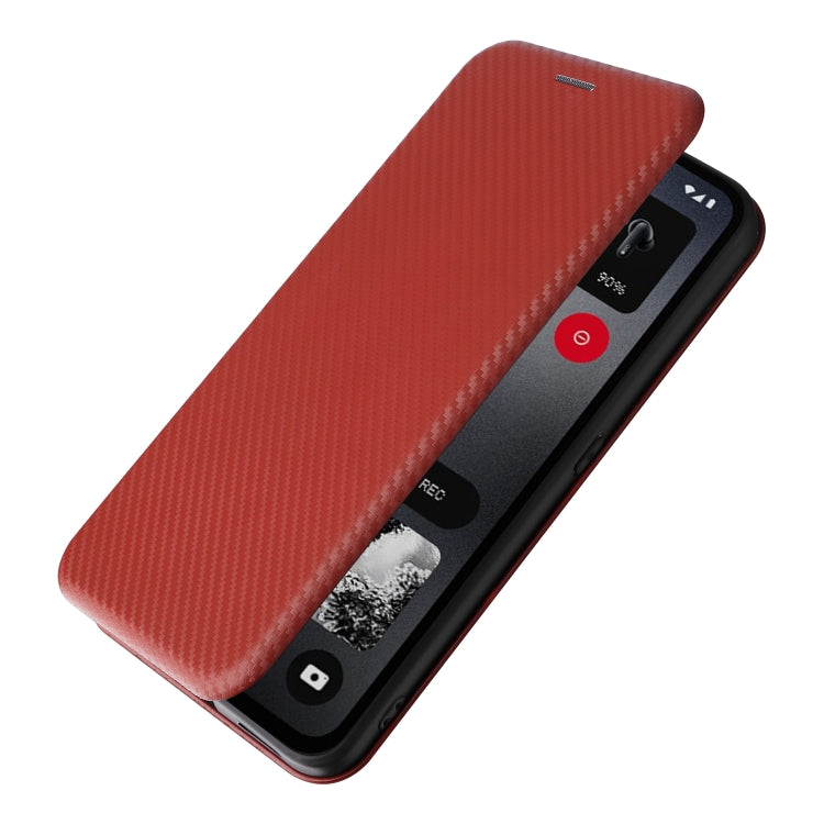 For Nothing CMF Phone 1 Carbon Fiber Texture Flip Leather Phone Case(Brown) - Nothing Cases by buy2fix | Online Shopping UK | buy2fix