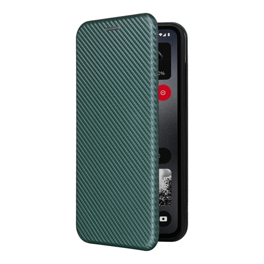 For Nothing CMF Phone 1 Carbon Fiber Texture Flip Leather Phone Case(Green) - Nothing Cases by buy2fix | Online Shopping UK | buy2fix