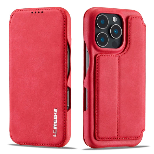 For iPhone 15 Pro Max LC.IMEEKE Hon Ancient Series Flip Leather Phone Case(Red) by LC.IMEEKE