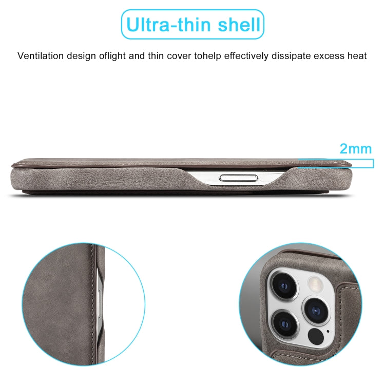 For iPhone 15 Pro LC.IMEEKE Hon Ancient Series Flip Leather Phone Case(Coffee) - iPhone 15 Pro Cases by LC.IMEEKE | Online Shopping UK | buy2fix