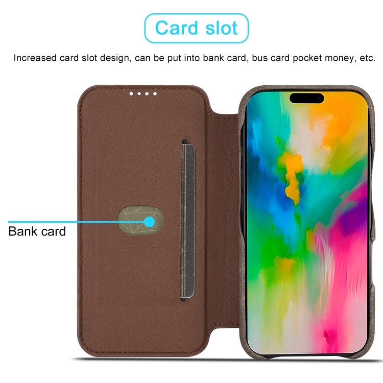 For iPhone 15 LC.IMEEKE Hon Ancient Series Flip Leather Phone Case(Coffee) - iPhone 15 Cases by LC.IMEEKE | Online Shopping UK | buy2fix