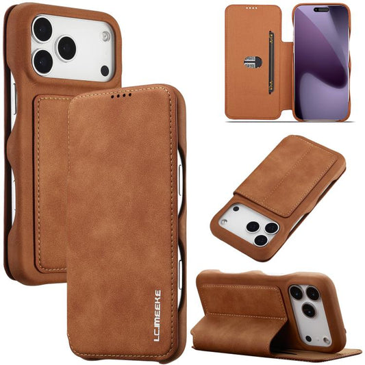 For iPhone 17 Pro Max LC.IMEEKE Hon Ancient Series Flip Leather Phone Case(Brown) - iPhone 17 Pro Max Cases by LC.IMEEKE | Online Shopping UK | buy2fix
