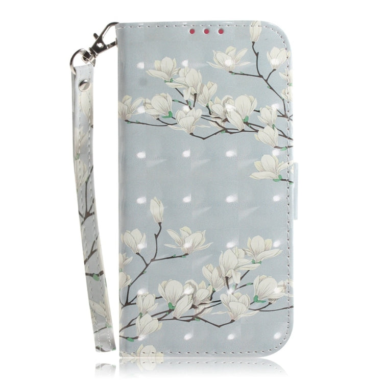 For OnePlus 13 3D Colored Flip Leather Phone Case(Magnolia) - OnePlus Cases by buy2fix | Online Shopping UK | buy2fix