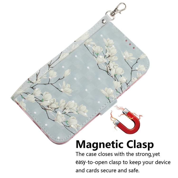 For OnePlus 13 3D Colored Flip Leather Phone Case(Magnolia) - OnePlus Cases by buy2fix | Online Shopping UK | buy2fix
