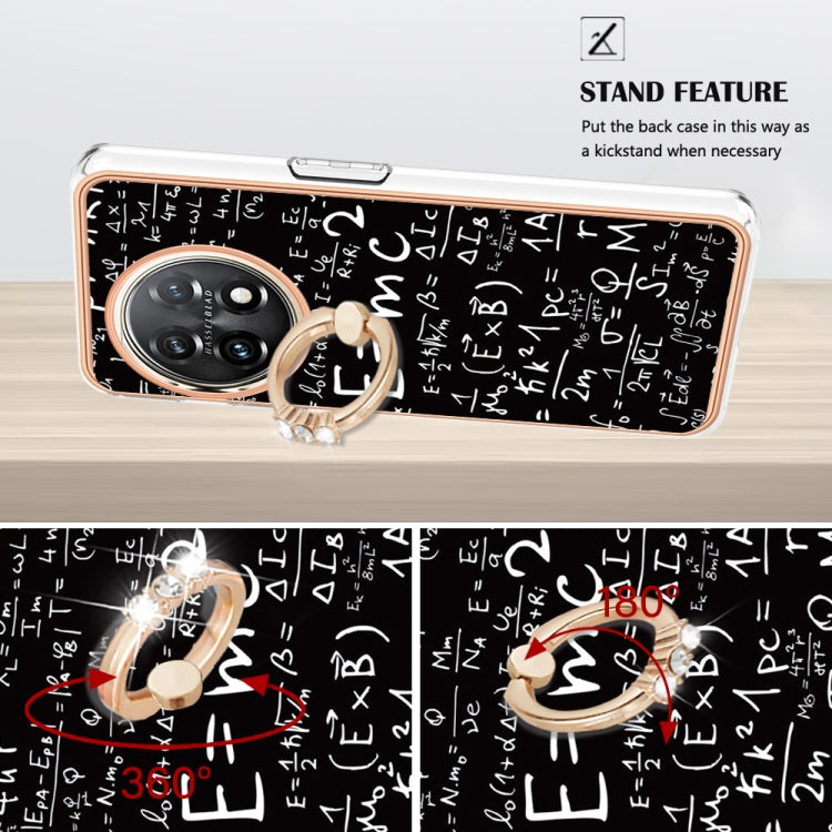 For OnePlus 11 Electroplating Dual-side IMD Phone Case with Ring Holder(Equation) - OnePlus Cases by buy2fix | Online Shopping UK | buy2fix