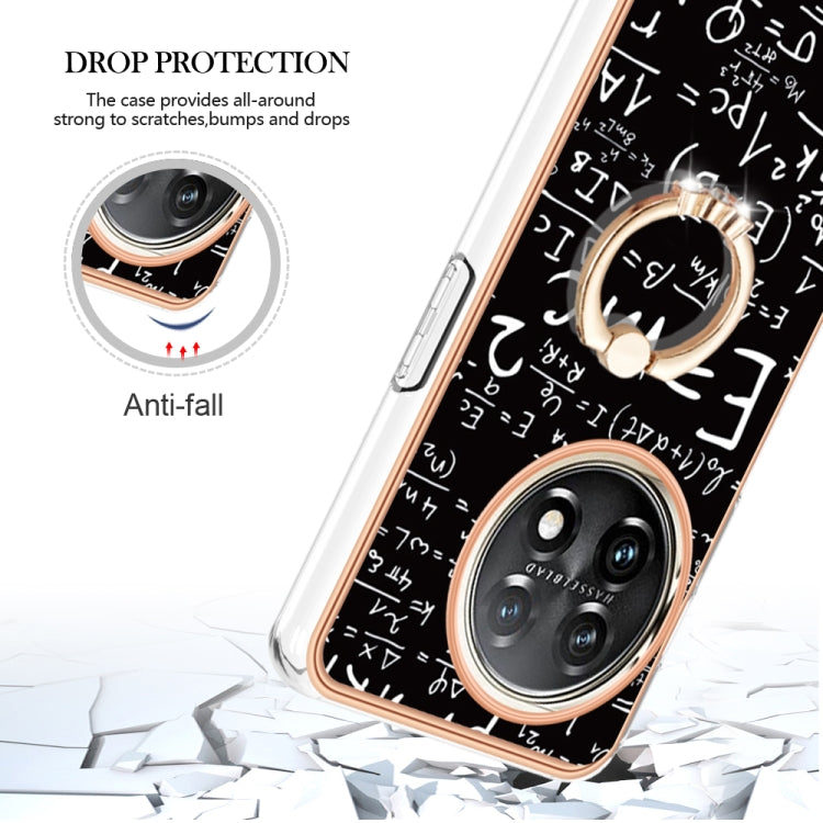 For OnePlus 11 Electroplating Dual-side IMD Phone Case with Ring Holder(Equation) - OnePlus Cases by buy2fix | Online Shopping UK | buy2fix