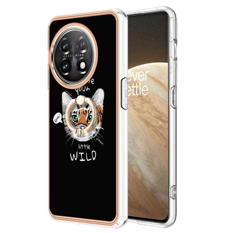 For OnePlus 11 Electroplating Dual-side IMD Phone Case with Ring Holder(Natural Growth) - OnePlus Cases by buy2fix | Online Shopping UK | buy2fix
