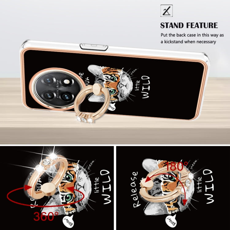 For OnePlus 11 Electroplating Dual-side IMD Phone Case with Ring Holder(Natural Growth) - OnePlus Cases by buy2fix | Online Shopping UK | buy2fix