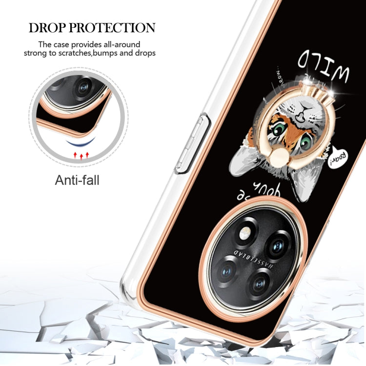 For OnePlus 11 Electroplating Dual-side IMD Phone Case with Ring Holder(Natural Growth) - OnePlus Cases by buy2fix | Online Shopping UK | buy2fix