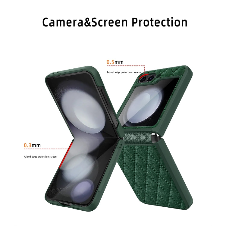 For Samsung Galaxy Z Flip6 Diamond Lattice Hinge Phone Case(Black) - Galaxy Z Flip6 5G Cases by buy2fix | Online Shopping UK | buy2fix