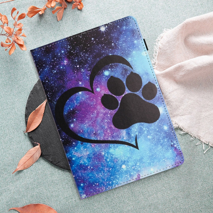 For Samsung Galaxy Tab S7 Sewing Litchi Texture Smart Leather Tablet Case(Footprint) by buy2fix