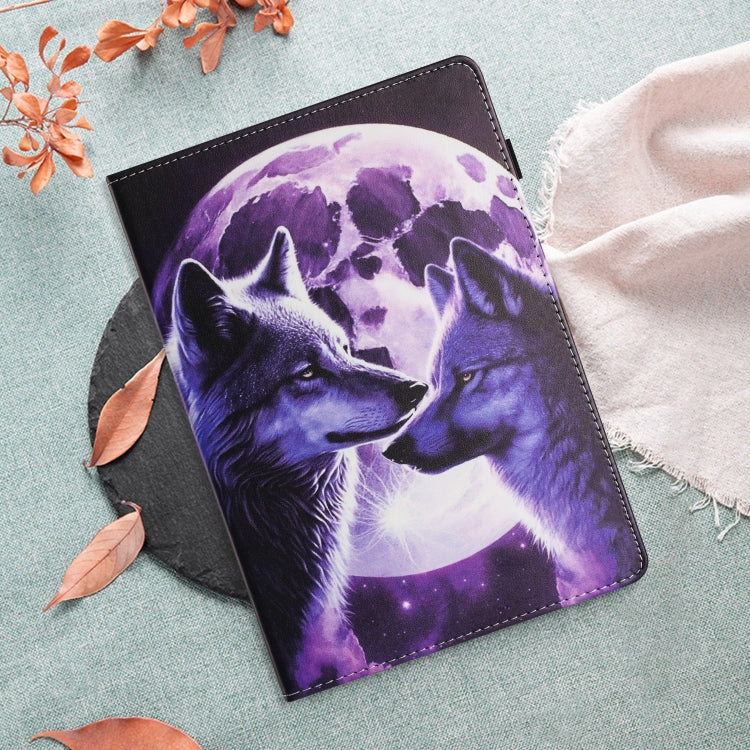 For Samsung Galaxy Tab S7 Sewing Litchi Texture Smart Leather Tablet Case(Wolf) by buy2fix