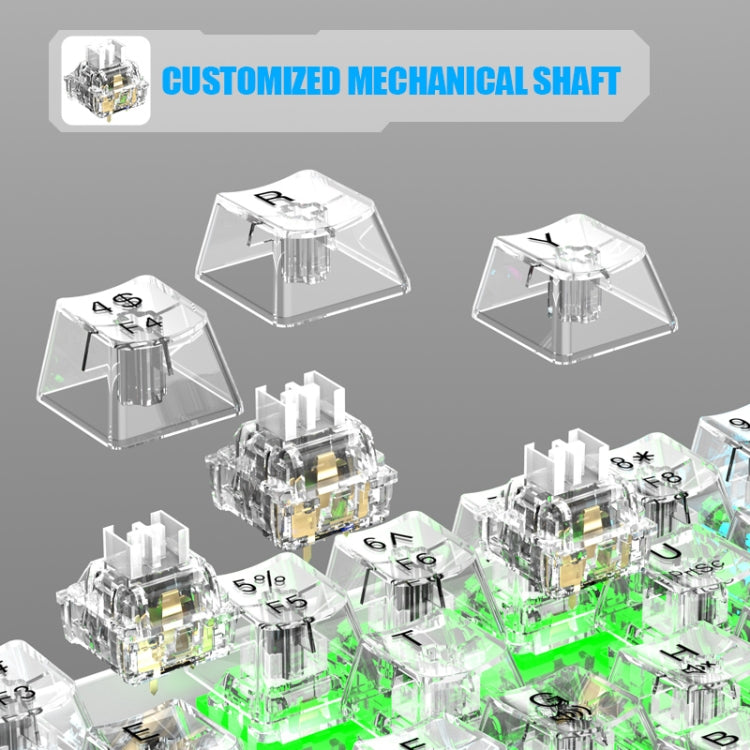 XUNFOX K30 Transparent 61-Keys Blacklit Wired Mechanical Keyboard, Cable Length: 1.5m(White) by buy2fix