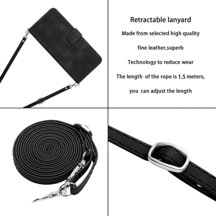 For Xiaomi 13 Dream Triangle Leather Phone Case with Lanyard(Black) - 13 Cases by buy2fix | Online Shopping UK | buy2fix