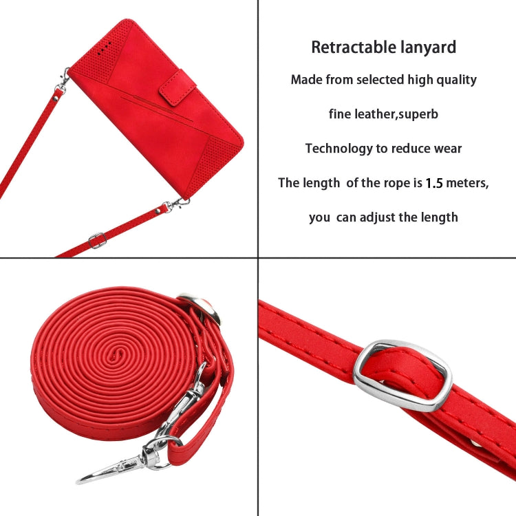 For Xiaomi Redmi Note 13 Pro 5G Dream Triangle Leather Phone Case with Lanyard(Red) - Xiaomi Cases by buy2fix | Online Shopping UK | buy2fix