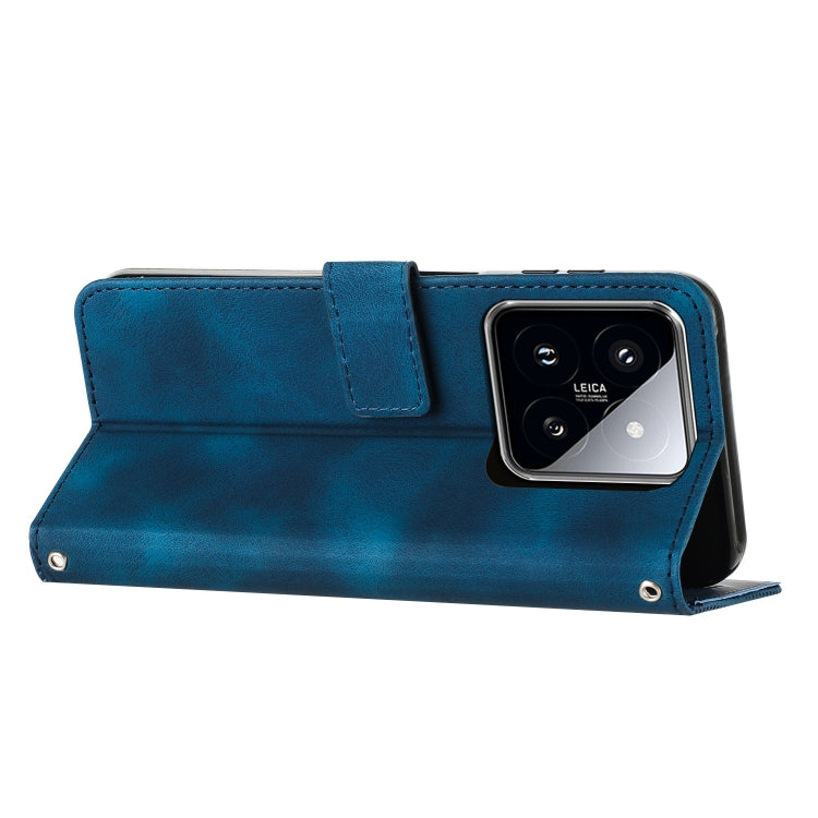 For Xiaomi 14 Pro Dream Triangle Leather Phone Case with Lanyard(Blue) - Xiaomi 14 Pro Cases by buy2fix | Online Shopping UK | buy2fix