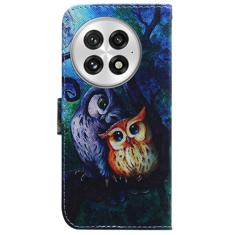 For OnePlus 13 Coloured Drawing Flip Leather Phone Case(Oil Painting Owl) - OnePlus Cases by buy2fix | Online Shopping UK | buy2fix