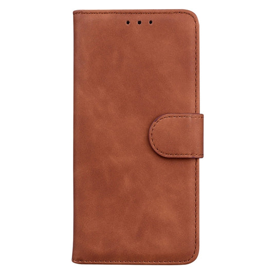 For OnePlus 13 Skin Feel Pure Color Flip Leather Phone Case(Brown) by buy2fix