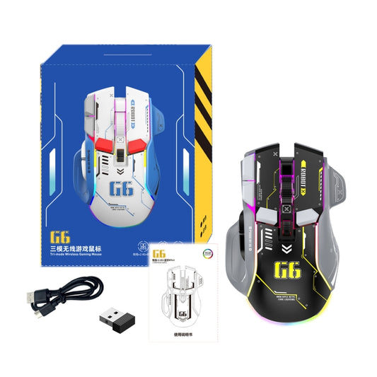 HXSJ G6 10 Keys RGB 12800DPI Tri-mode Wireless Gaming Mouse(Black) by HXSJ