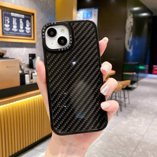 For iPhone 15 Armor Carbon Fiber TPU + PC Phone Case(Black) by buy2fix