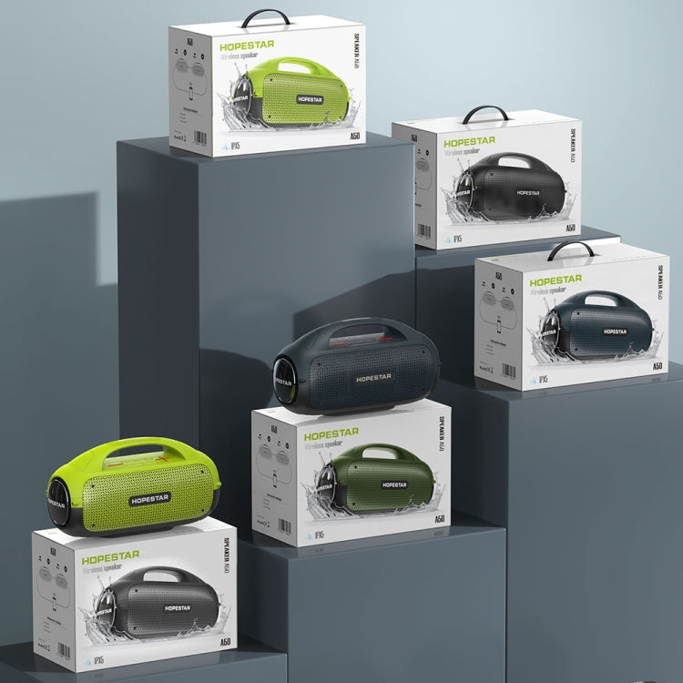 HOPESTAR A50 80W IPX6 Waterproof Portable Bluetooth Speaker Outdoor Subwoofer(Grass Green) - Desktop Speaker by HOPESTAR | Online Shopping UK | buy2fix