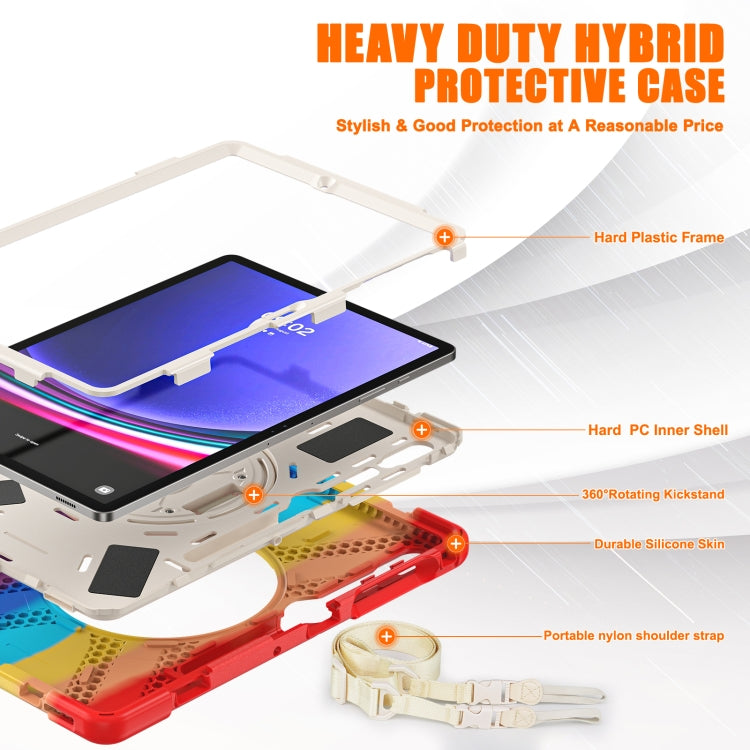 For Samsung Galaxy Tab S9+ / S8+ Rotatable Kickstand Grip Heavy Duty Hard Rugged Tablet Case(Colorful Red) - Other Galaxy Tab PC by buy2fix | Online Shopping UK | buy2fix