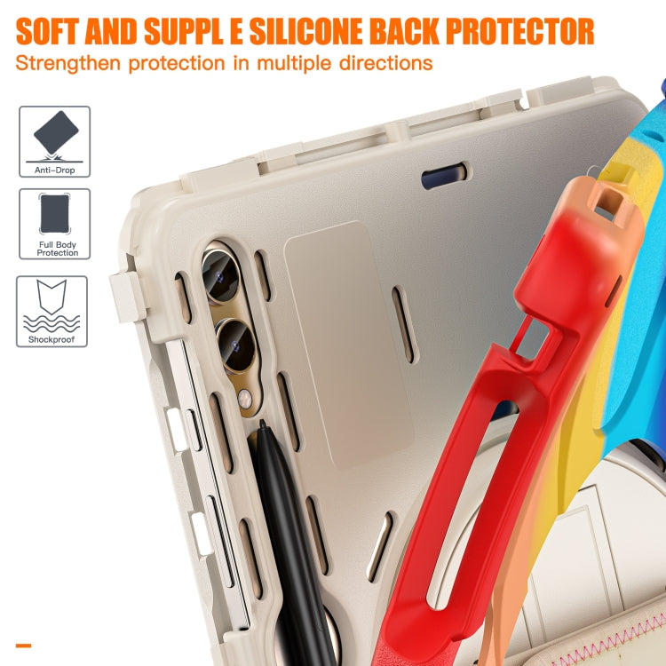 For Samsung Galaxy Tab S9+ / S8+ Rotatable Kickstand Grip Heavy Duty Hard Rugged Tablet Case(Colorful Red) - Other Galaxy Tab PC by buy2fix | Online Shopping UK | buy2fix