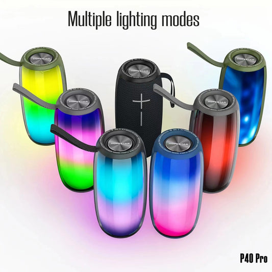 HOPESTAR P40 Pro IPX6 Waterproof RGB Light Wireless Bluetooth Speaker(Grey) - Waterproof Speaker by HOPESTAR | Online Shopping UK | buy2fix