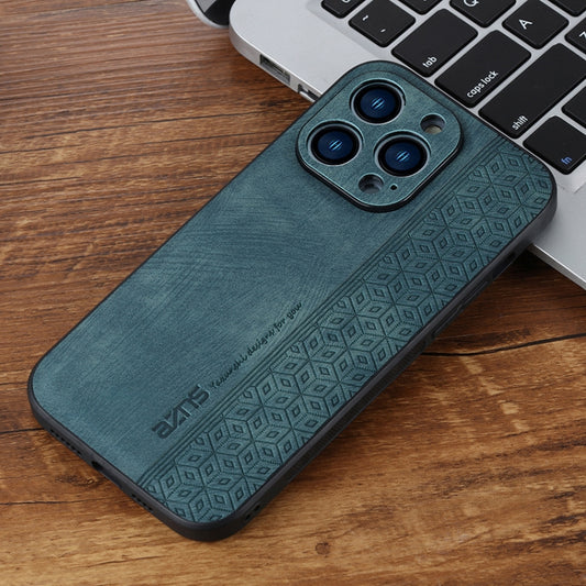 For iPhone 15 Pro Max AZNS 3D Embossed Skin Feel Phone Case(Dark Green) by AZNS