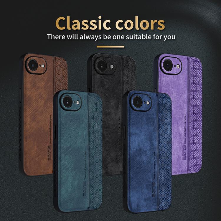 For iPhone 16e AZNS 3D Embossed Skin Feel Phone Case(Dark Green) - iPhone 16e Cases by AZNS | Online Shopping UK | buy2fix