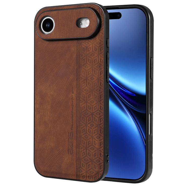 For iPhone Air AZNS 3D Embossed Skin Feel Phone Case(Brown) - iPhone Air Cases by AZNS | Online Shopping UK | buy2fix