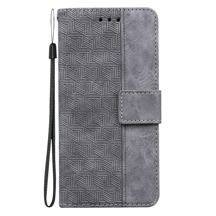 For OnePlus 13 Geometric Embossed Leather Phone Case(Grey) - OnePlus Cases by buy2fix | Online Shopping UK | buy2fix