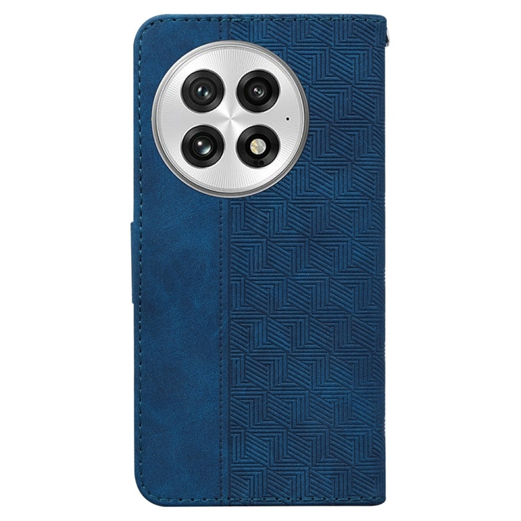 For OnePlus 13 Geometric Embossed Leather Phone Case(Blue) - OnePlus Cases by buy2fix | Online Shopping UK | buy2fix