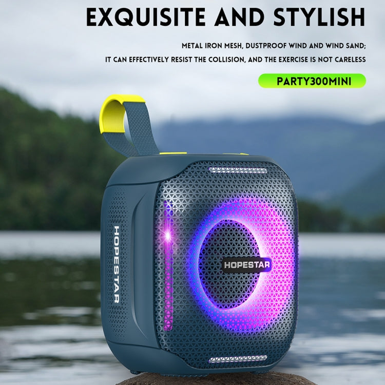 HOPESTAR Party 300mini IPX5 Waterproof Portable Bluetooth Speaker 360 Degree Stereo Outdoor Speaker(Army Green) - Waterproof Speaker by HOPESTAR | Online Shopping UK | buy2fix
