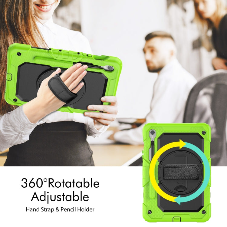 For Samsung Galaxy Tab S8 / S7 Silicone Hybrid PC Tablet Protective Case(Yellow Green+Black) - Galaxy Tab S8 Cases by buy2fix | Online Shopping UK | buy2fix