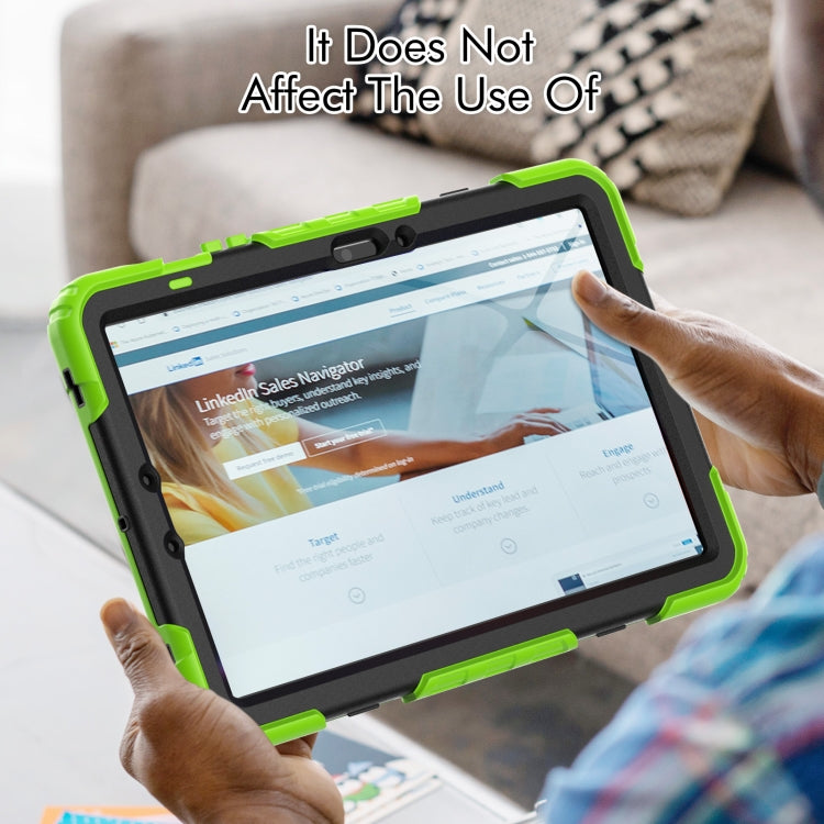 For Samsung Galaxy Tab S8 / S7 Silicone Hybrid PC Tablet Protective Case(Yellow Green+Black) - Galaxy Tab S8 Cases by buy2fix | Online Shopping UK | buy2fix
