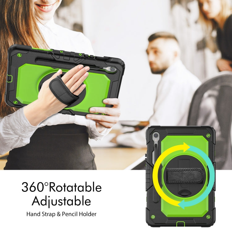For Samsung Galaxy Tab S8 / S7 Silicone Hybrid PC Tablet Protective Case(Black+Yellow Green) - Galaxy Tab S8 Cases by buy2fix | Online Shopping UK | buy2fix