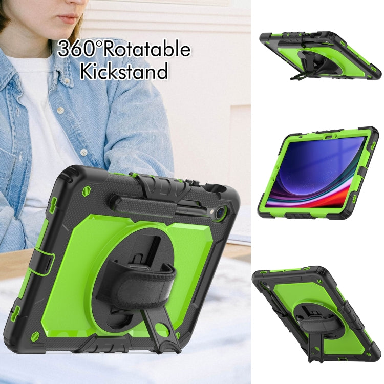 For Samsung Galaxy Tab S8 / S7 Silicone Hybrid PC Tablet Protective Case(Black+Yellow Green) - Galaxy Tab S8 Cases by buy2fix | Online Shopping UK | buy2fix