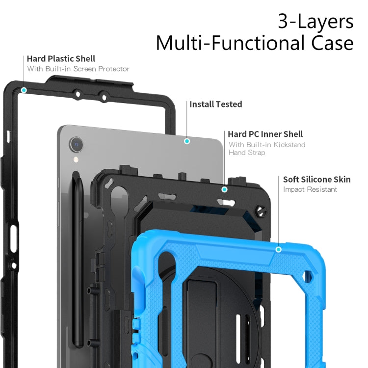 For Samsung Galaxy Tab S8 / S7 Silicone Hybrid PC Tablet Protective Case(Light Blue+Black) - Galaxy Tab S8 Cases by buy2fix | Online Shopping UK | buy2fix