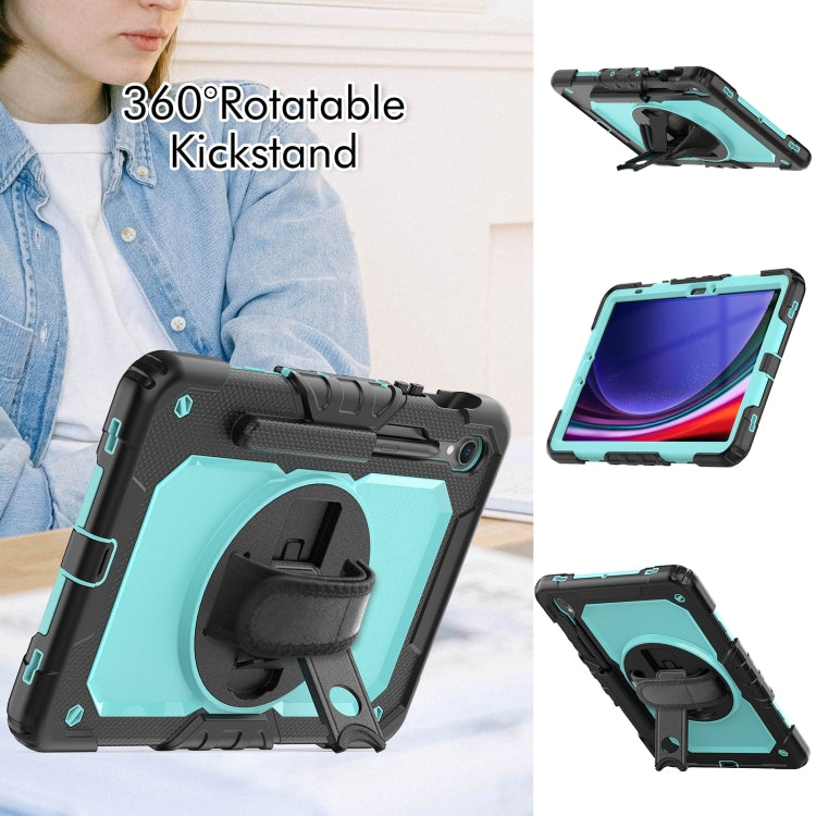 For Samsung Galaxy Tab S8 / S7 Silicone Hybrid PC Tablet Protective Case(Black+Light Blue) - Galaxy Tab S8 Cases by buy2fix | Online Shopping UK | buy2fix