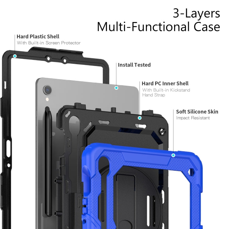 For Samsung Galaxy Tab S8 / S7 Silicone Hybrid PC Tablet Protective Case(Dark Blue+Black) - Galaxy Tab S8 Cases by buy2fix | Online Shopping UK | buy2fix