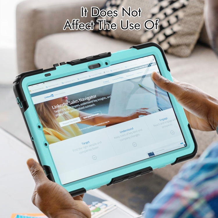 For Samsung Galaxy Tab S9 / S9 FE Silicone Hybrid PC Tablet Protective Case(Black+Light Blue) - Galaxy Tab S9 Cases by buy2fix | Online Shopping UK | buy2fix
