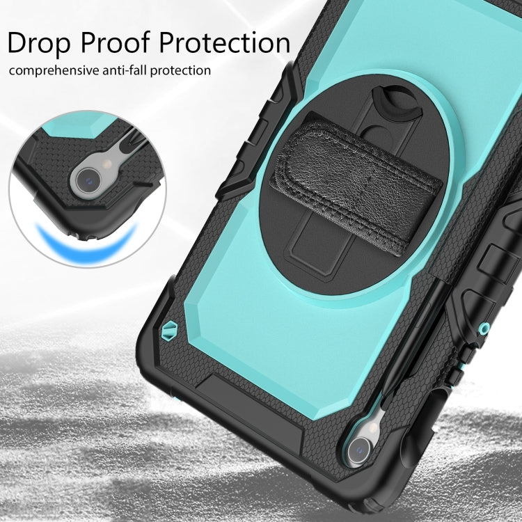 For Samsung Galaxy Tab S9 / S9 FE Silicone Hybrid PC Tablet Protective Case(Black+Light Blue) - Galaxy Tab S9 Cases by buy2fix | Online Shopping UK | buy2fix