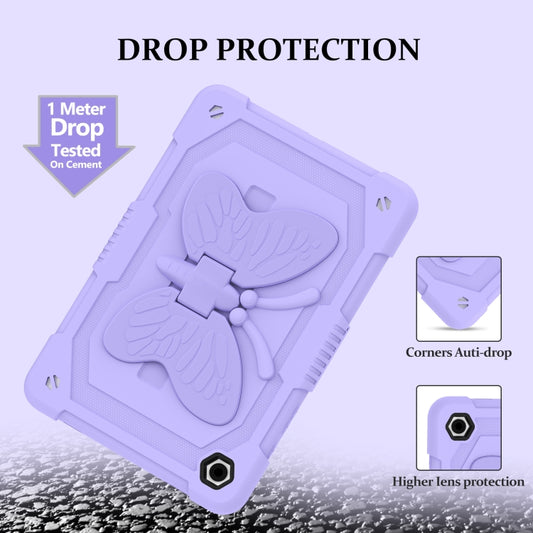 For Samsung Galaxy Tab A9+ Butterfly Kickstand Heavy Duty Hard Rugged Tablet Case(Raro Purple) - Galaxy Tab A9+ by buy2fix | Online Shopping UK | buy2fix
