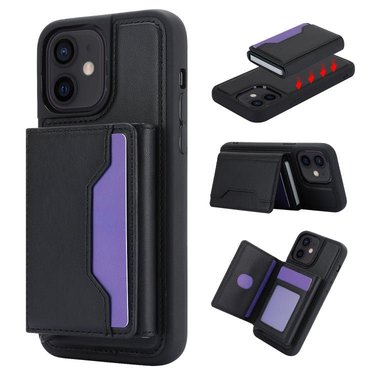 For iPhone 12 Pro / 12 RFID Anti-theft Detachable Card Bag Leather Phone Case(Black) - iPhone 12 / 12 Pro Cases by buy2fix | Online Shopping UK | buy2fix