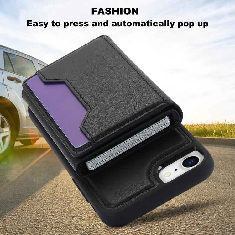 For iPhone SE 2022 / 2020 / 8 / 7 RFID Anti-theft Detachable Card Bag Leather Phone Case(Black) - iPhone SE 2022 / 2020 / 8 / 7 Cases by buy2fix | Online Shopping UK | buy2fix