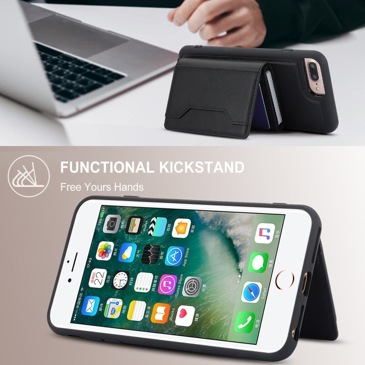 For iPhone 7 Plus / 8 Plus RFID Anti-theft Detachable Card Bag Leather Phone Case(Black) - More iPhone Cases by buy2fix | Online Shopping UK | buy2fix