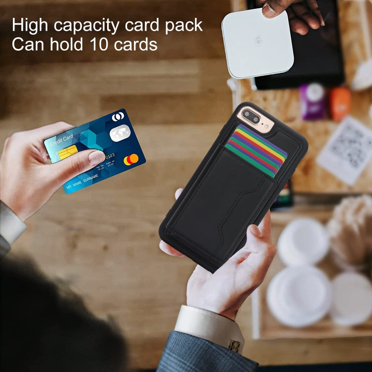 For iPhone 7 Plus / 8 Plus RFID Anti-theft Detachable Card Bag Leather Phone Case(Black) - More iPhone Cases by buy2fix | Online Shopping UK | buy2fix