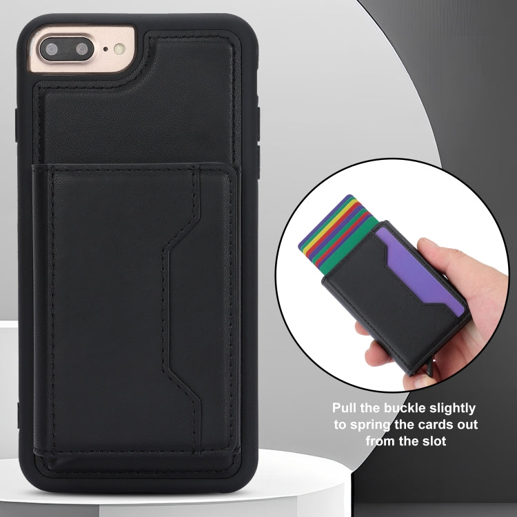 For iPhone 7 Plus / 8 Plus RFID Anti-theft Detachable Card Bag Leather Phone Case(Black) - More iPhone Cases by buy2fix | Online Shopping UK | buy2fix