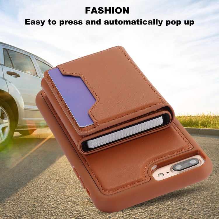 For iPhone 7 Plus / 8 Plus RFID Anti-theft Detachable Card Bag Leather Phone Case(Brown) - More iPhone Cases by buy2fix | Online Shopping UK | buy2fix